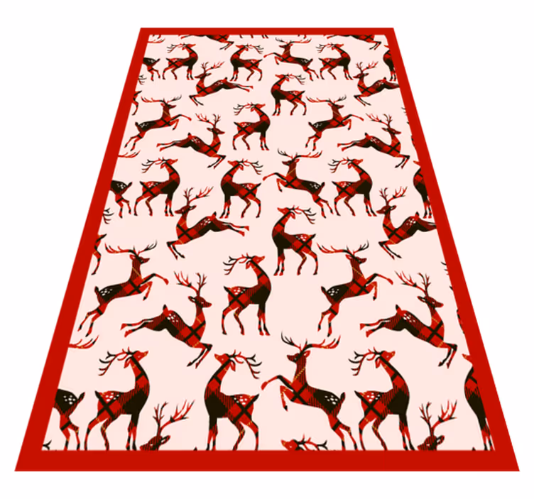 Tapete vinílico do Natal padrão vermelho de rena - TenStickers