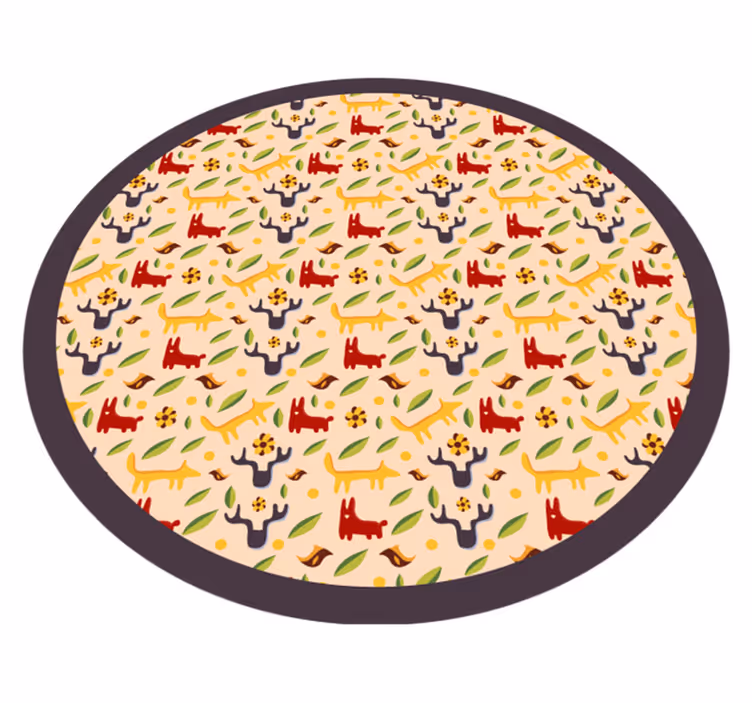 Tapete em vinil infantil animais coloridos da floresta - TenStickers