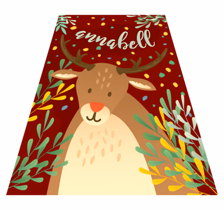 Tapete vinílico do Natal rena com nome - TenStickers