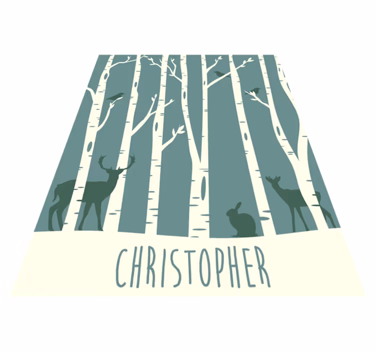 Tapete vinílico com nome tema amigos da floresta - TenStickers