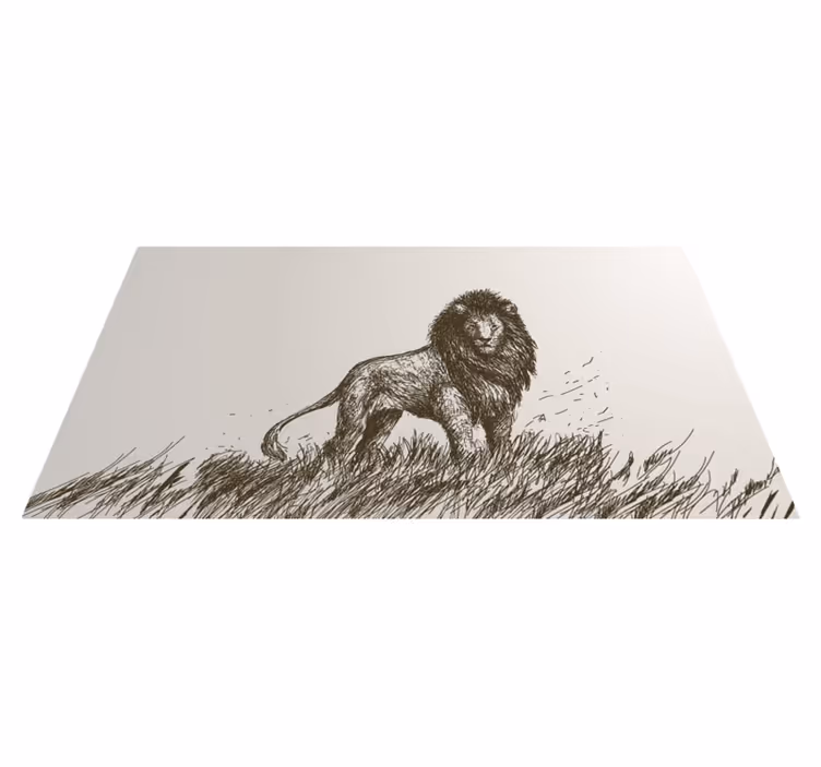 Tapete vinílico de animais reflexo majestoso do leão - TenStickers