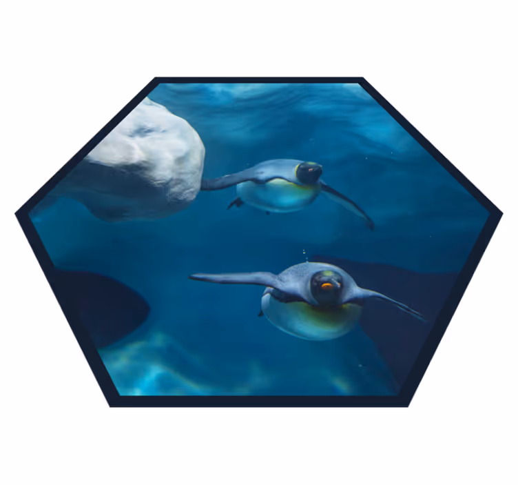 Tapete vinílico de animais cena de pinguim nadando - TenStickers