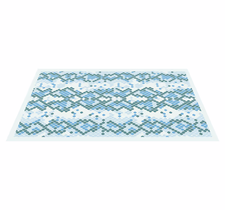 Tapete vinílico mosaico design de azulejos azuis - TenStickers