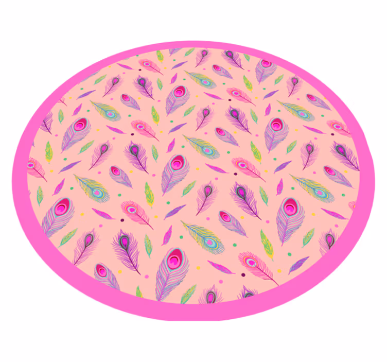Tapete vinílico natureza padrão de penas coloridas - TenStickers