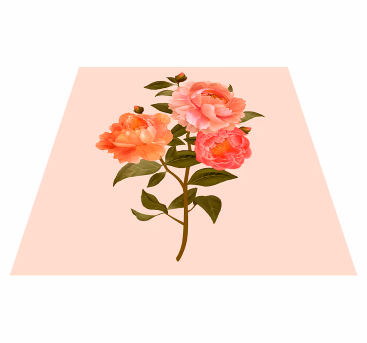 Tapete vinílico flores e plantas arranjo de peônias - TenStickers