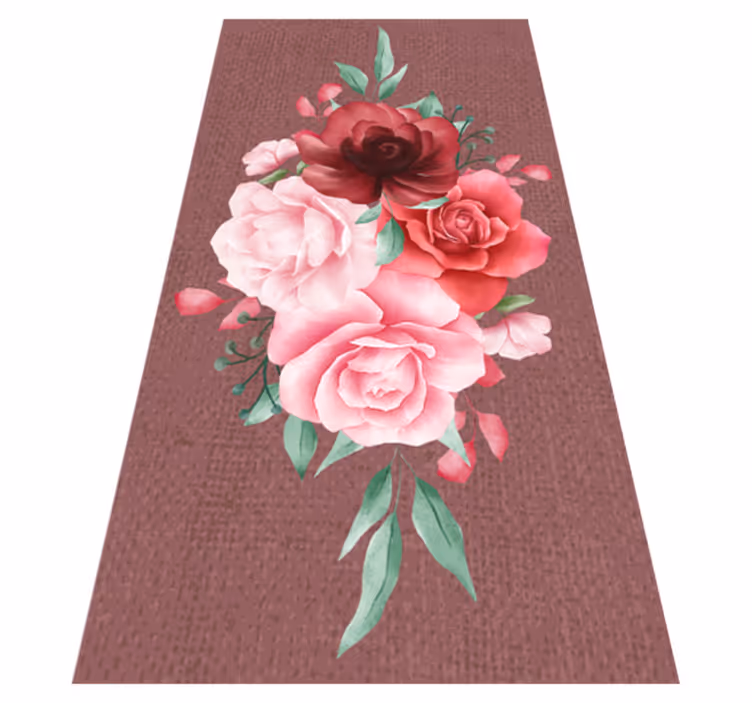 Tapete vinílico flores e plantas elegância do buquê de rosas - TenStickers