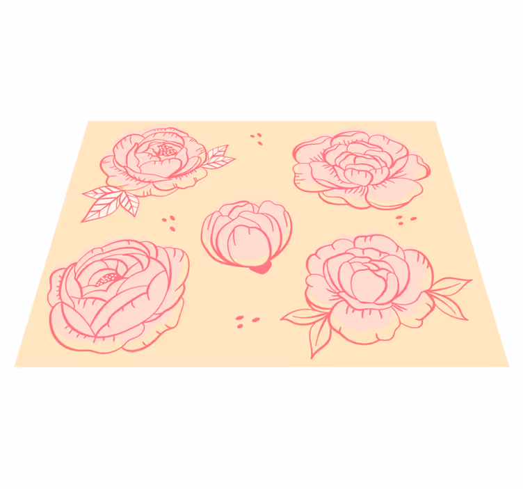 Tapete vinílico flores e plantas motivo floral rosa - TenStickers