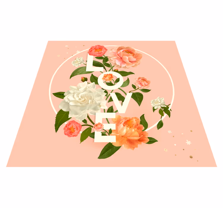 Tapete vinílico juvenil design de flores de amor - TenStickers