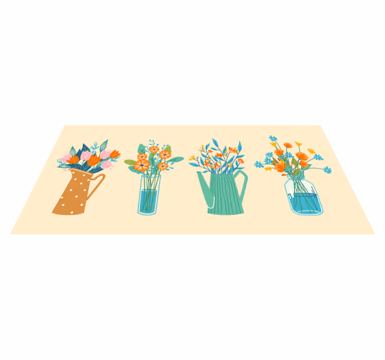 Tapete vinílico flores e plantas exibição floral - TenStickers