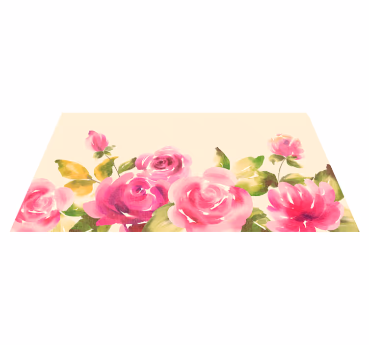 Tapete vinílico flores e plantas design floral rosa - TenStickers