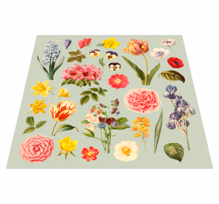 Tapete vinílico flores e plantas coleção botânica floral - TenStickers