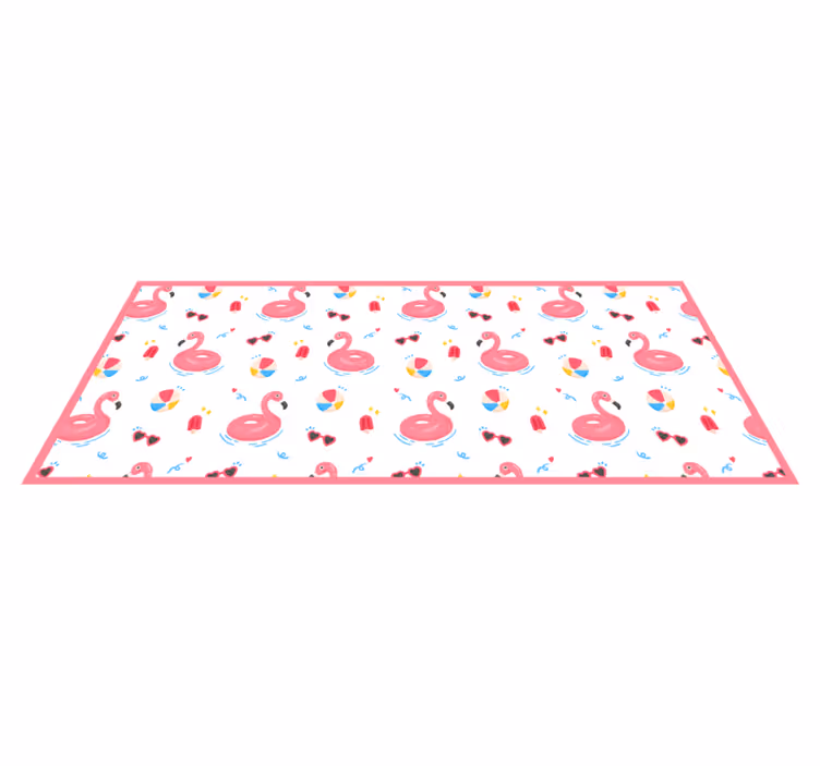 Tapete vinílico cozinha design de verão flamingo - TenStickers