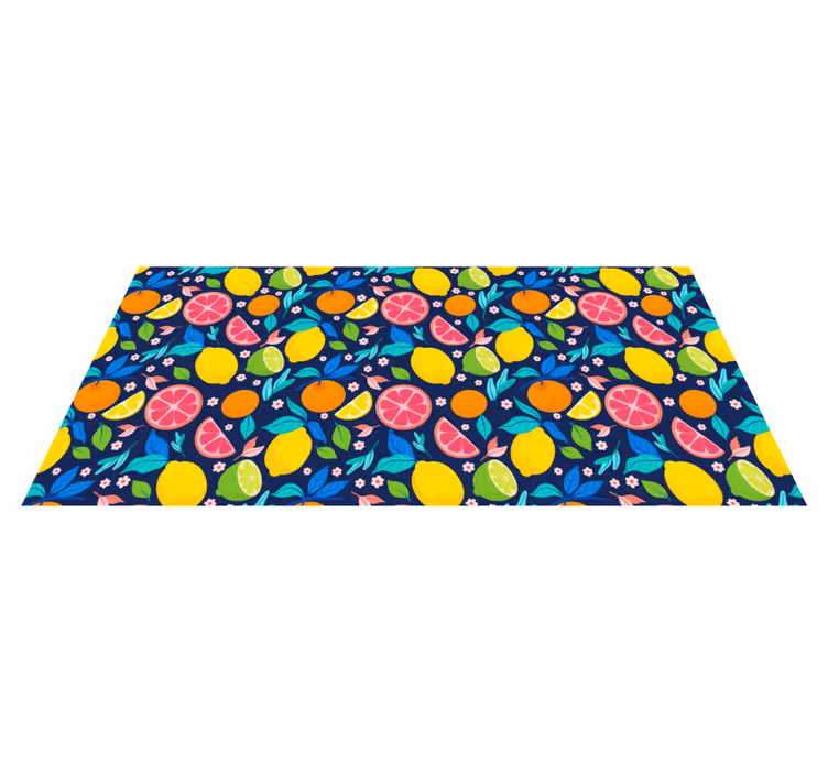Tapete vinílico cozinha padrão cítrico colorido - TenStickers