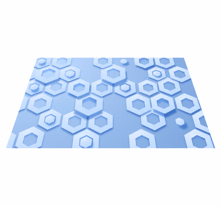 Azulejos hexágonos 3d azuis para cozinha - TenStickers