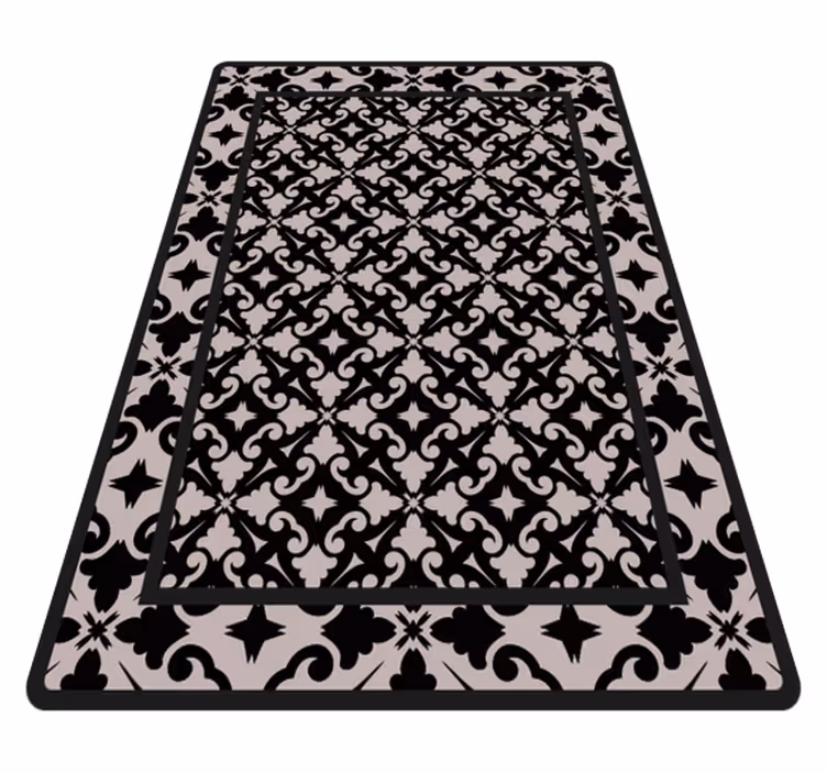 Tapete vinílico cozinha padrão preto elegante - TenStickers