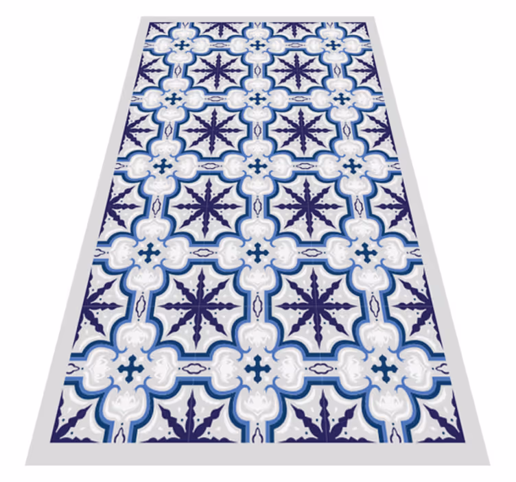 Tapete vinílico azulejos padrão azul intrincado - TenStickers
