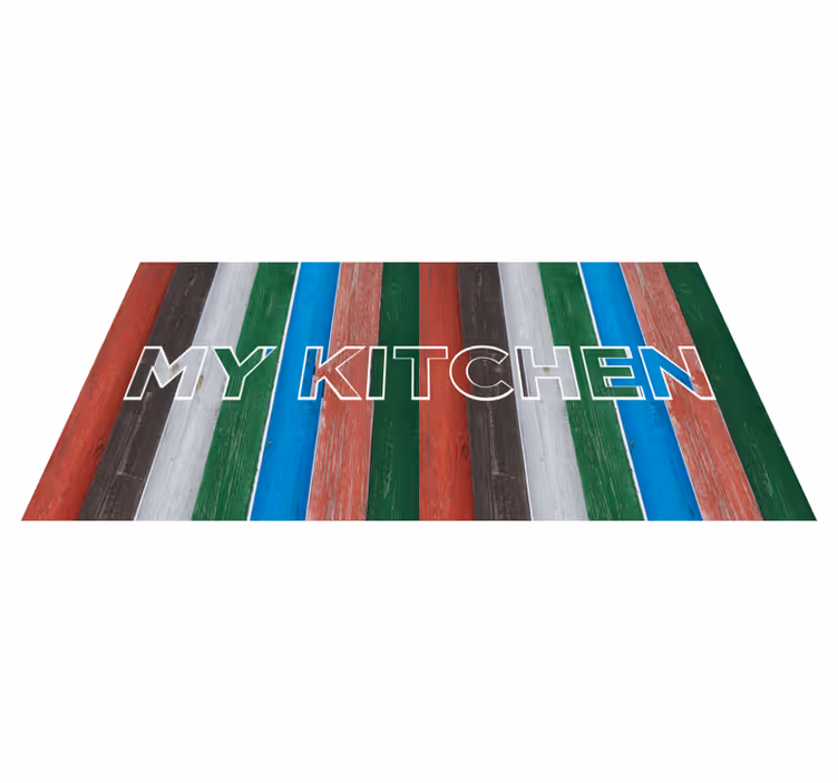 Tapete vinílico cozinha listrado colorido - TenStickers
