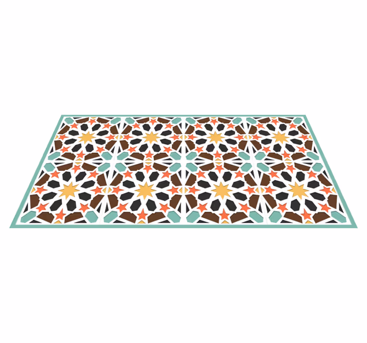 Tapete vinílico azulejos cerâmicas com estrelas coloridas - TenStickers
