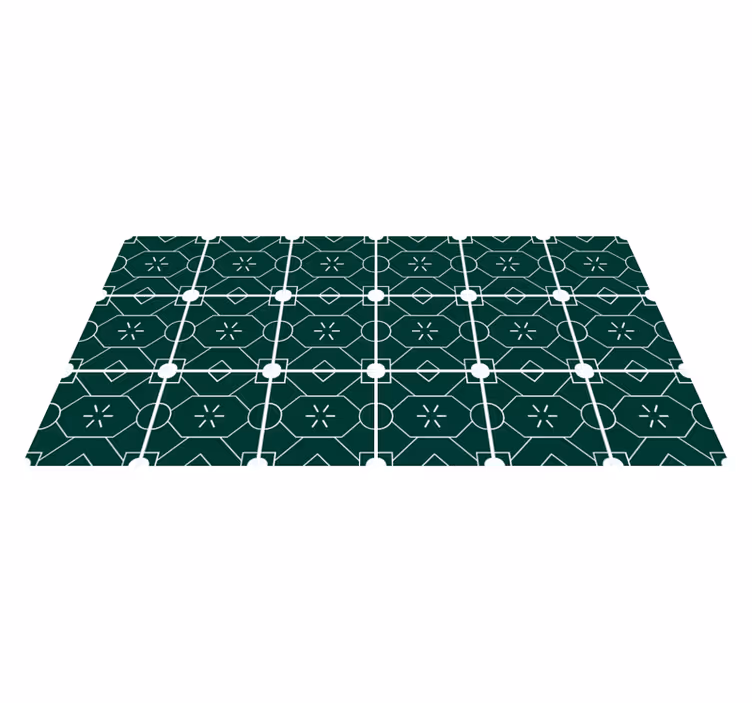 Tapete vinílico azulejos arranjo verde geométrico - TenStickers