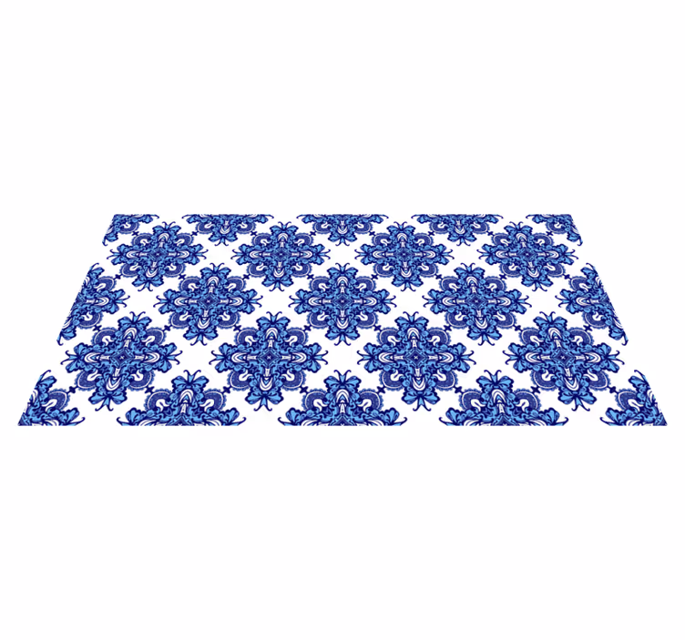 Tapete vinílico mosaico motivo azul intrincado - TenStickers