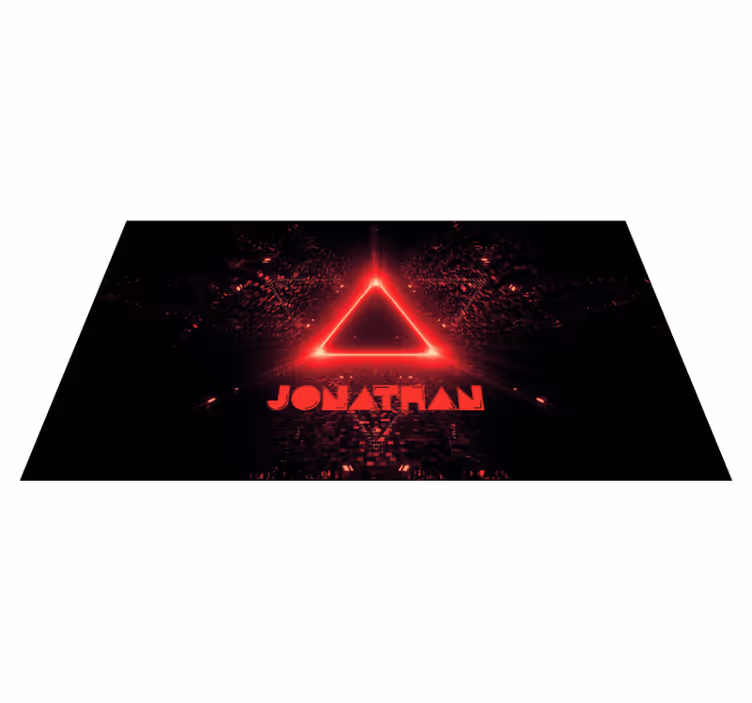Tapete vinílico juvenil triângulo neon com nome - TenStickers