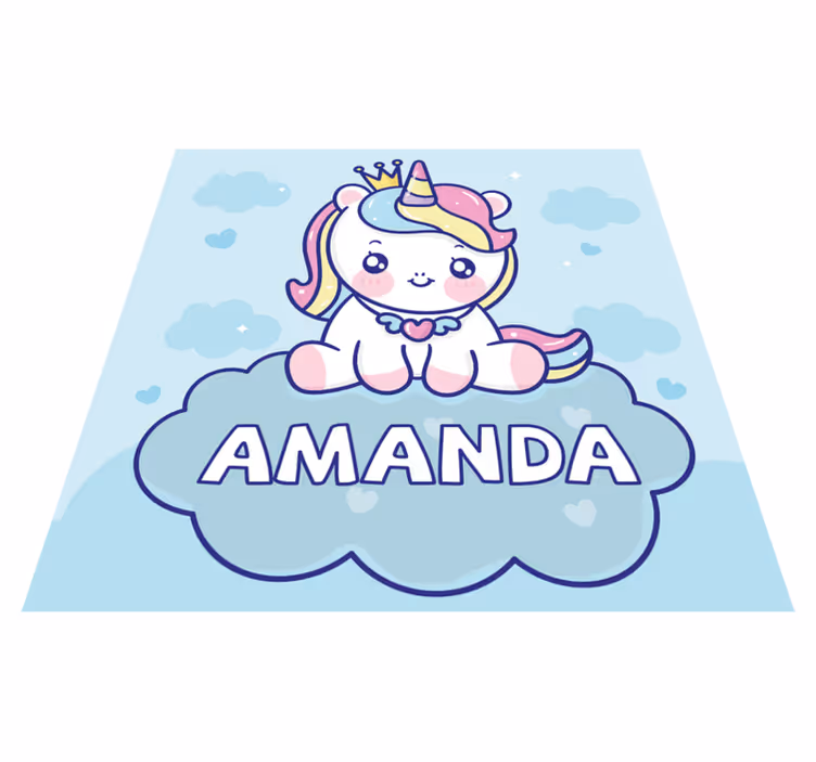 Tapete em vinil infantil unicórnio personalizado - TenStickers