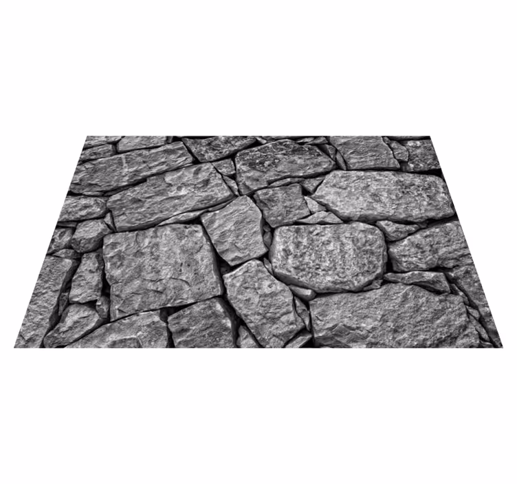 Tapete vinílico de pedras padrão cinza realista - TenStickers