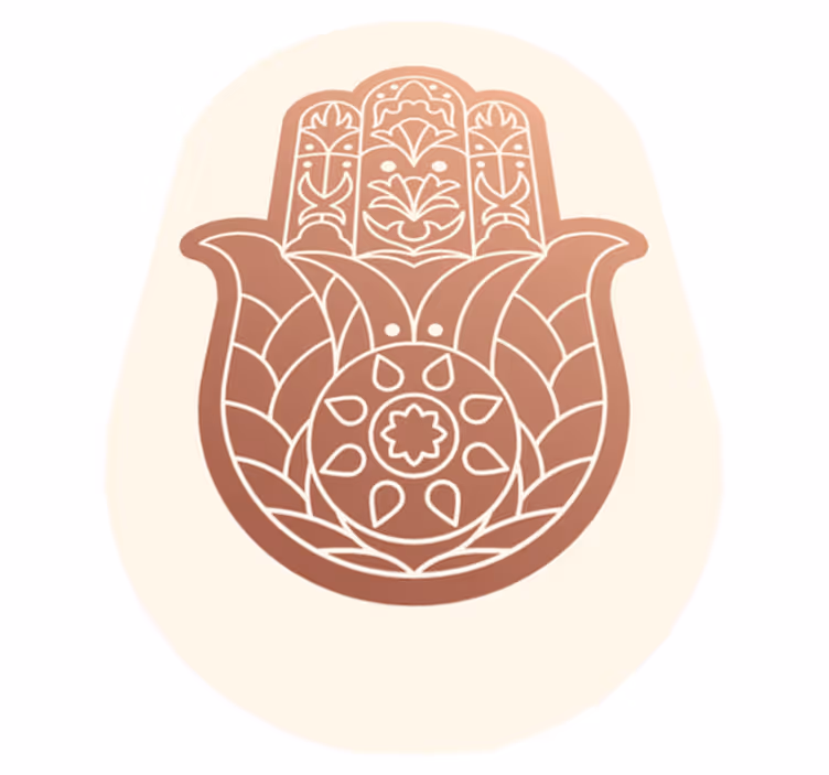Tapete vinílico de mandala mão bege de fátima - TenStickers
