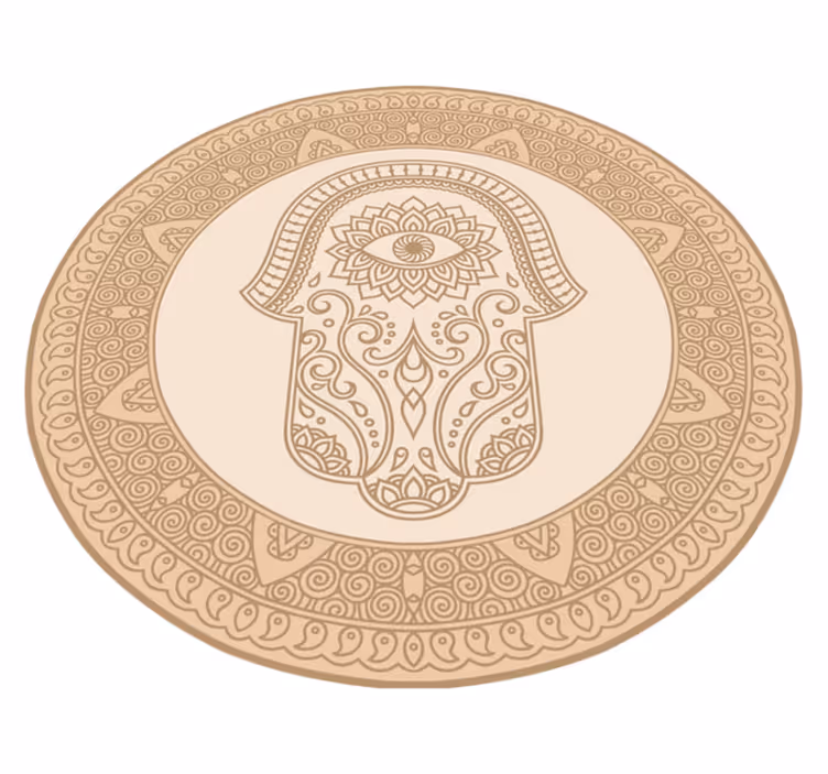 Tapete vinílico de mandala símbolo de mão de fatima bege - TenStickers