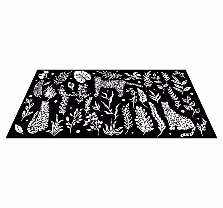 Tapete vinílico natureza monstera e leopardos - TenStickers