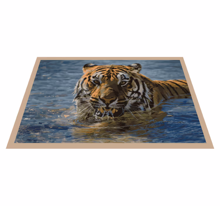 Tapete vinílico de animais tigre na água - TenStickers