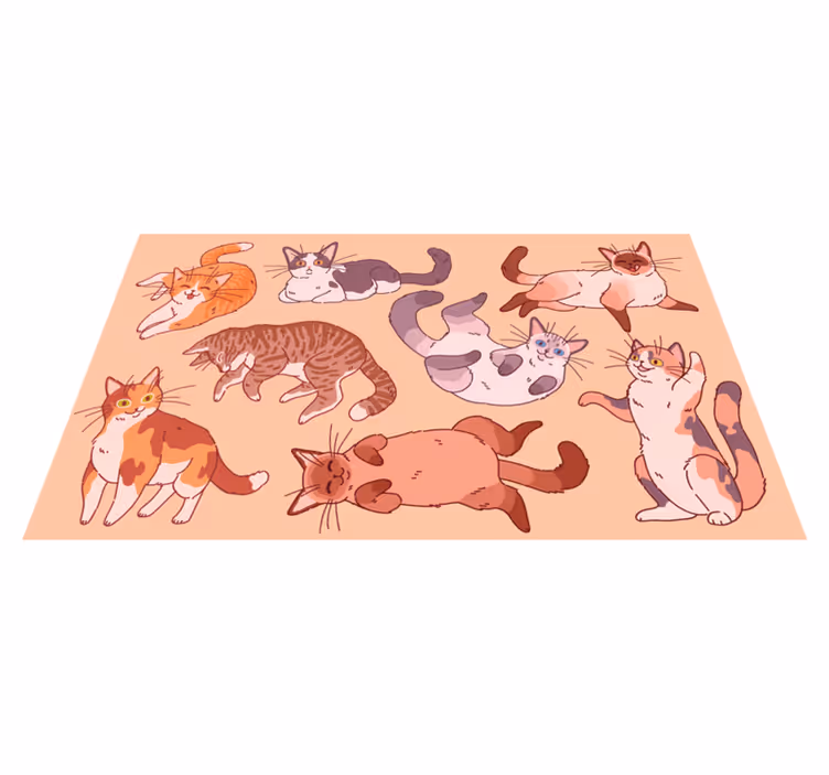 Tapete de vinil animal com cara de gato cinza - TenStickers