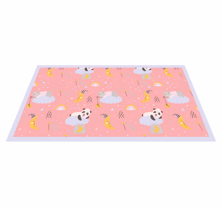 Tapete em vinil infantil nuvens em fundo rosa - TenStickers
