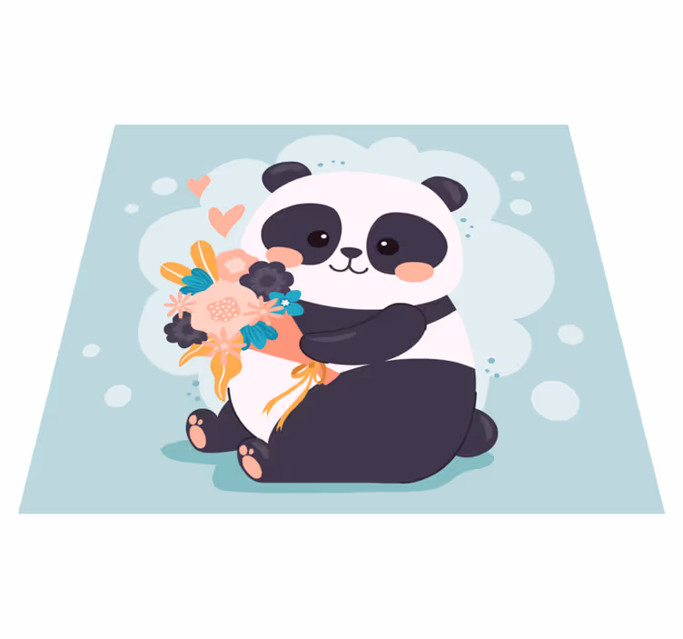 Tapete de animal com cara de panda feliz - TenStickers