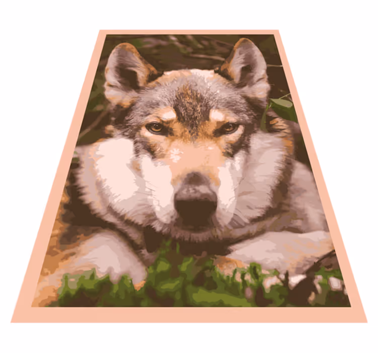 Tapete vinílico de animais desenho de cabeça de lobo - TenStickers