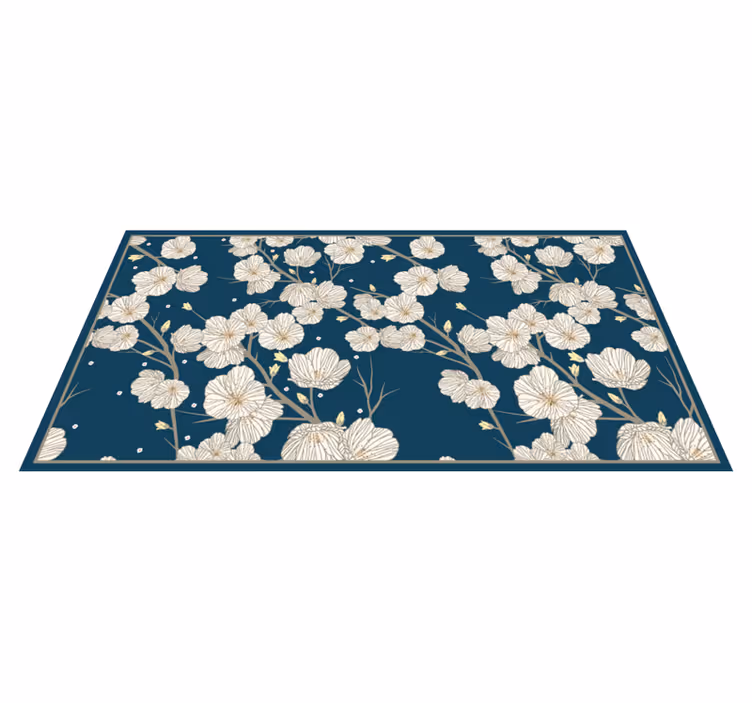Tapete vinílico flores e plantas padrão floral florescendo - TenStickers