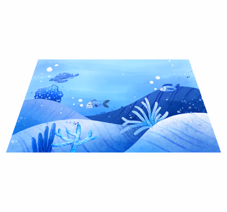 Peixes e plantas tapete de vinil da natureza - TenStickers