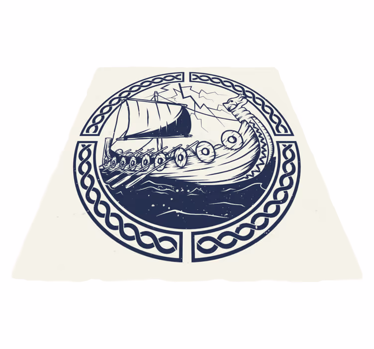 Tapete vinílico moderno motivo do navio viking - TenStickers