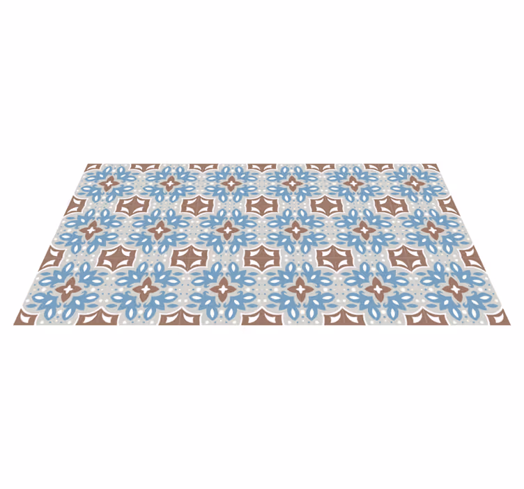 Tapete vinílico cozinha padrão floral azul - TenStickers