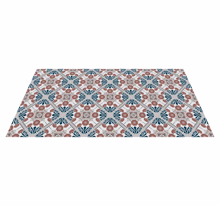 Tapete vinílico azulejos arranjo botânico - TenStickers