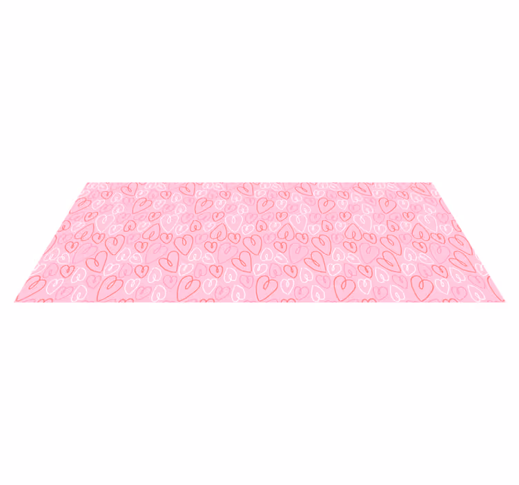 Tapete vinílico quarto padrão de coração rosa - TenStickers