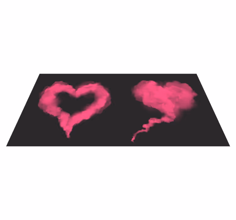Tapete vinílico quarto névoa de coração rosa - TenStickers