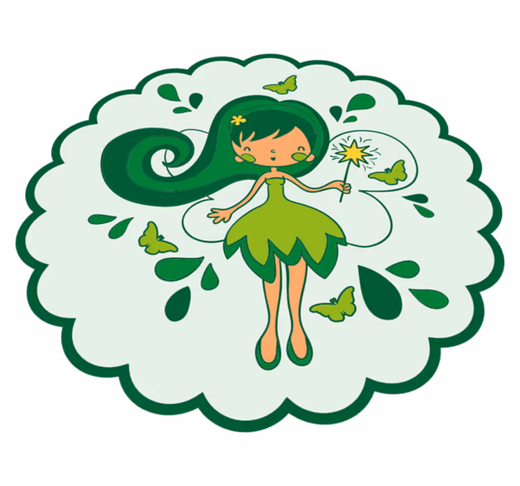 Tapete vinílico infantis personagem fada verde - TenStickers