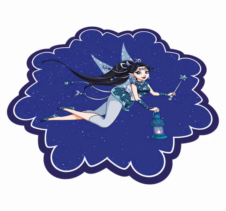 Tapete vinílico infantis céu noturno de fadas - TenStickers