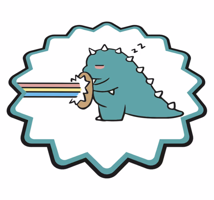 Tapete em vinil infantil respiração arco-Íris de dinossauro - TenStickers