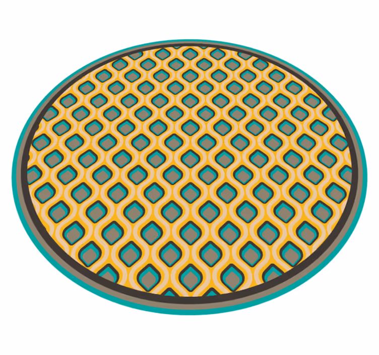 Tapete vinílico cozinha padrão mod de meados do século - TenStickers