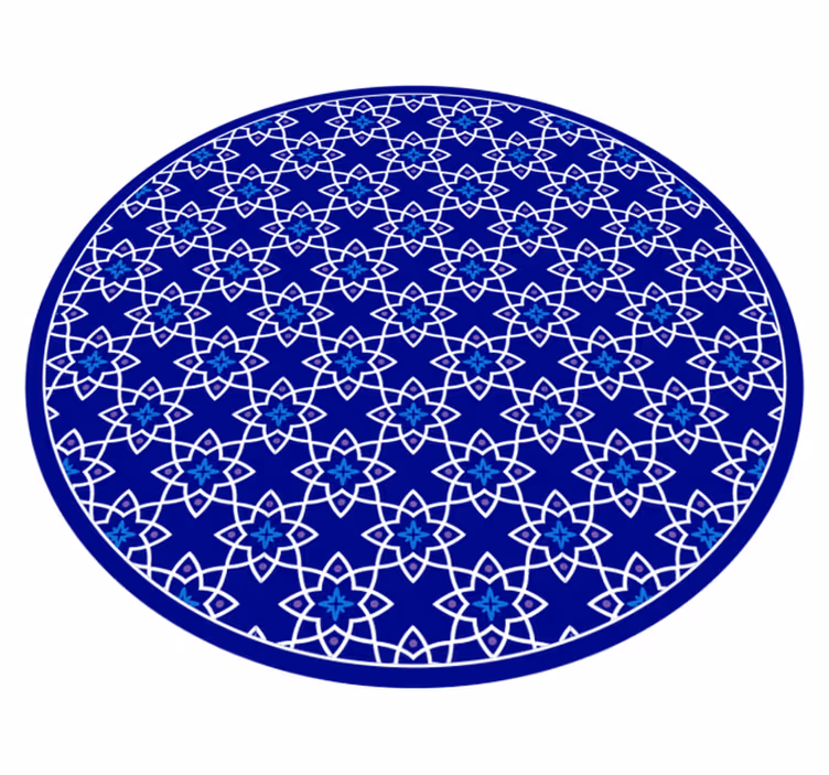 Tapete vinílico mosaico design floral azul - TenStickers
