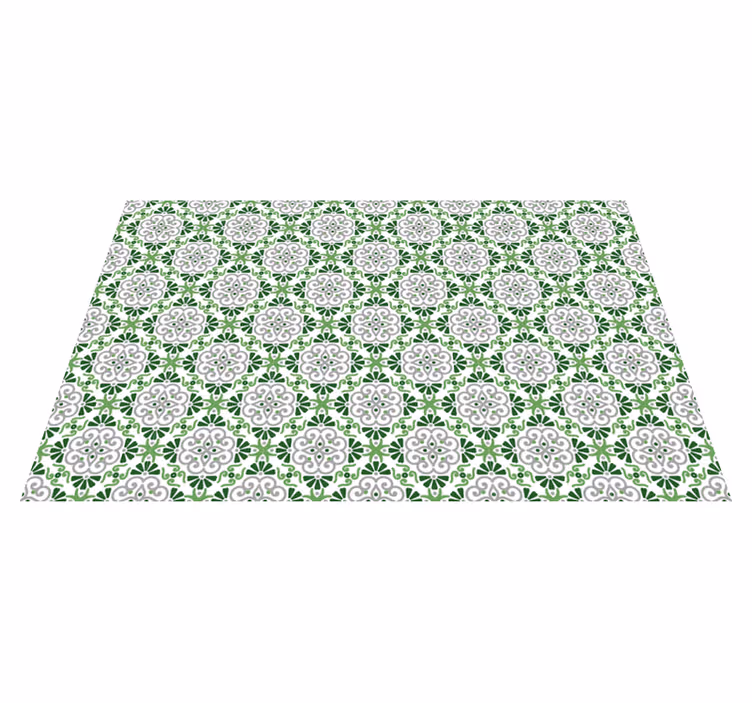 Ladrilhos de cozinha de flores verdes portuguesas - TenStickers