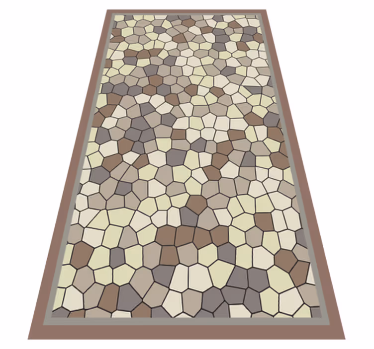 Tapete vinílico mosaico padrão de pedra hexagonal - TenStickers