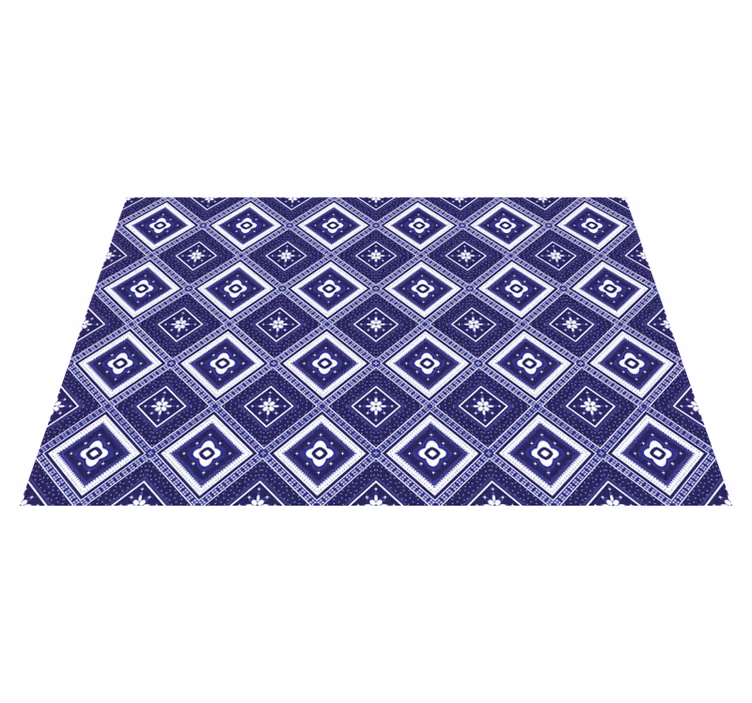 Tapete vinílico azulejos motivo de diamante azul - TenStickers
